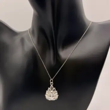 Colgante Ganesha Con Flor De Loto Plata De Ley