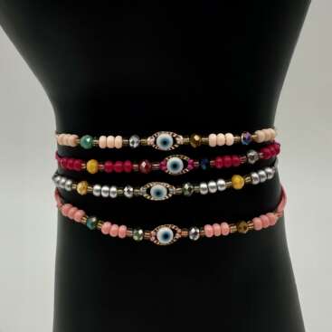 Pulsera Con Cierre De Cuerda Y Ojo Turco Pequeño Color Aleatorio