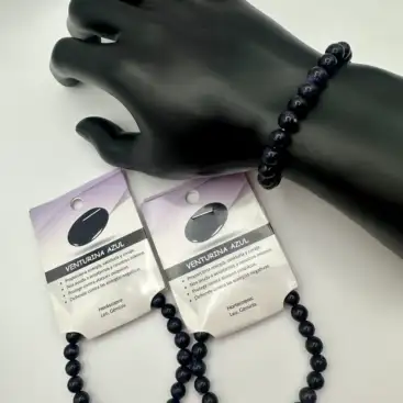 Pulsera De Venturina Azul 8mm
