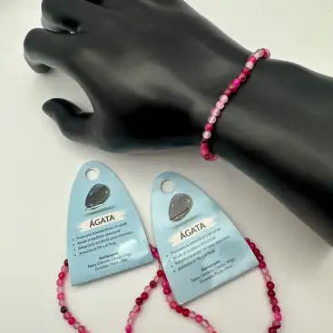 Pulsera De Ágata Rosa 4mm