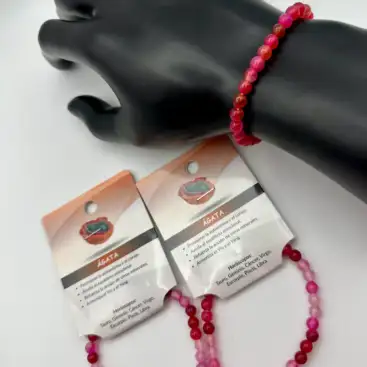 Pulsera De Ágata Rosa 6mm