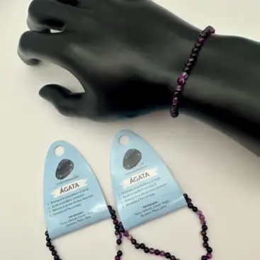 Pulsera De Ágata Morada 4mm