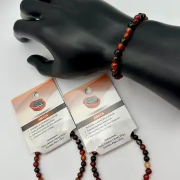 Pulsera De Ágata Rojo 6mm