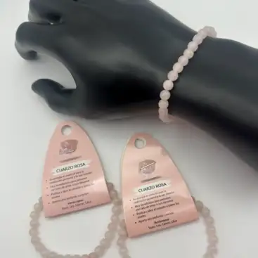Pulsera De Cuarzo Rosa 6mm