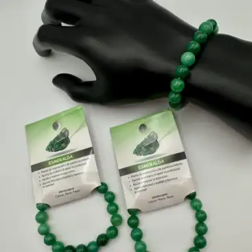 Pulsera De Esmeralda 10mm