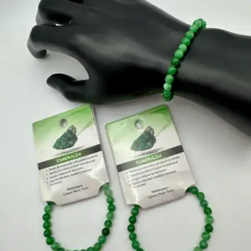 Pulsera De Esmeralda 6mm