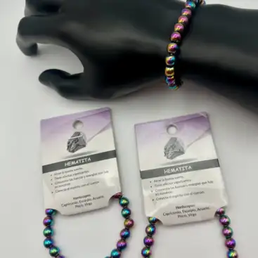 Pulsera De Hematita Multicolor 8mm