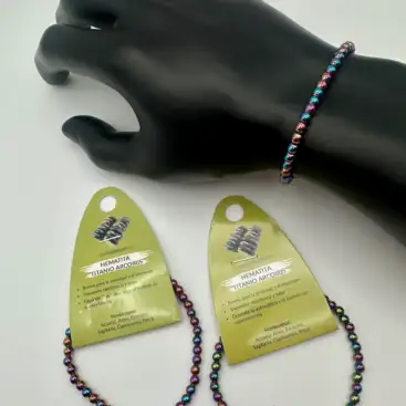 Pulsera De Hematita Multicolor 4mm
