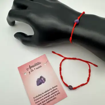 Pulsera 7 Nudos Con Amatista