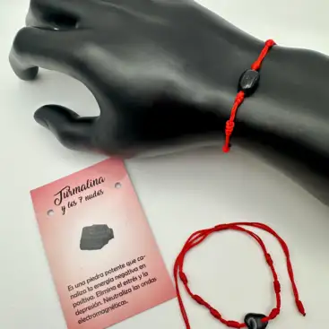 Pulsera 7 Nudos Con Turmalina Negra