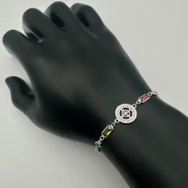 Pulsera Nudo De Bruja Redondo Y Circonitas Plata De Ley