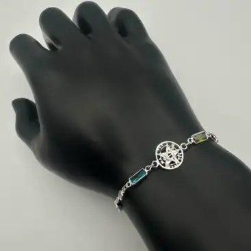 Pulsera Tetragramaton Y Circonitas Plata De Ley