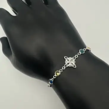 Pulsera Nudo De Bruja Y Circonitas Plata De Ley