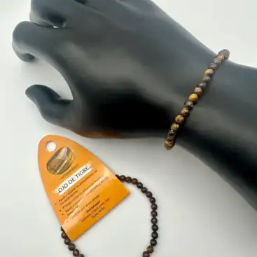 Pulsera De Ojo De Tigre 4mm