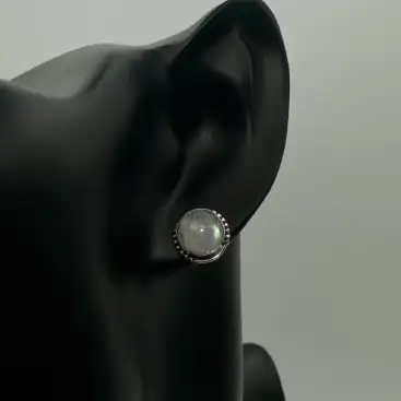 Pendientes Piedra Luna Moonstone Plata De Ley