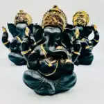 Figura Ganesha Pequeña Negra Y Dorada De La Fortuna - Imagen 2