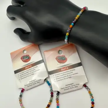 Pulsera De Ágata Multicolor 4mm