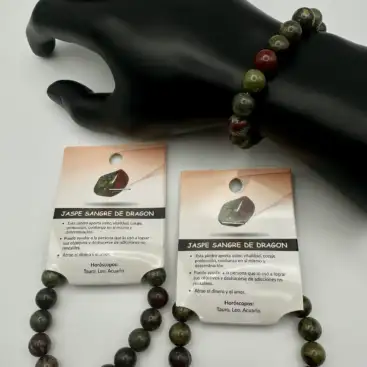 Pulsera Jaspe Sangre De Dragon 10mm