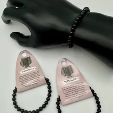 Pulsera De Turmalina Negra 6mm
