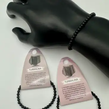 Pulsera De Turmalina Negra 4mm