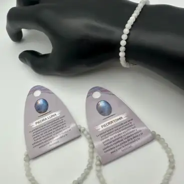 Pulsera De Piedra Luna 4mm