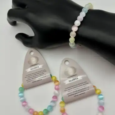 Pulsera Selenita Multicolor 8mm