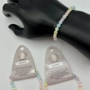 Pulsera Selenita Multicolor 6mm