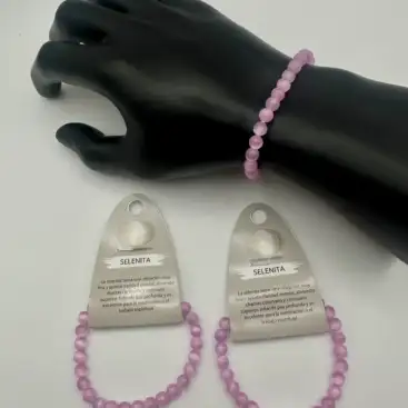 Pulsera Selenita Rosa 6mm