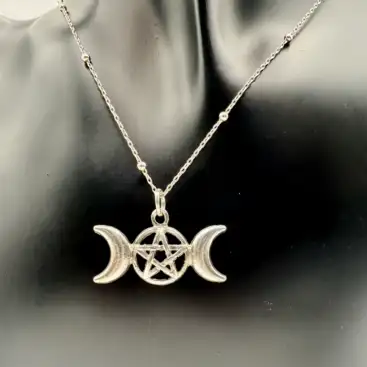 Colgante Triple Luna Plata De Ley