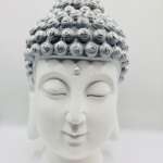 Cabeza Buda Blanco Y Plateado