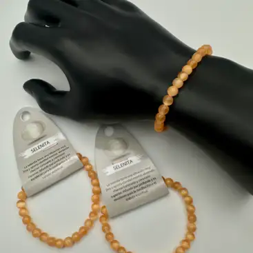 Pulsera Selenita Melocoton 6mm