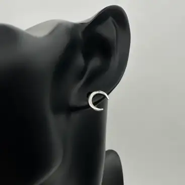 Pendientes Media Luna Plata De Ley