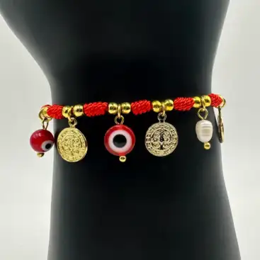 Pulsera 7 Nudos San Benito Dorada