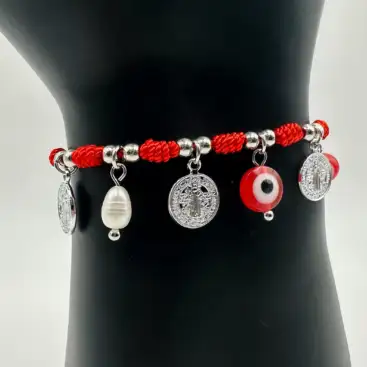 Pulsera 7 Nudos San Benito Plateada