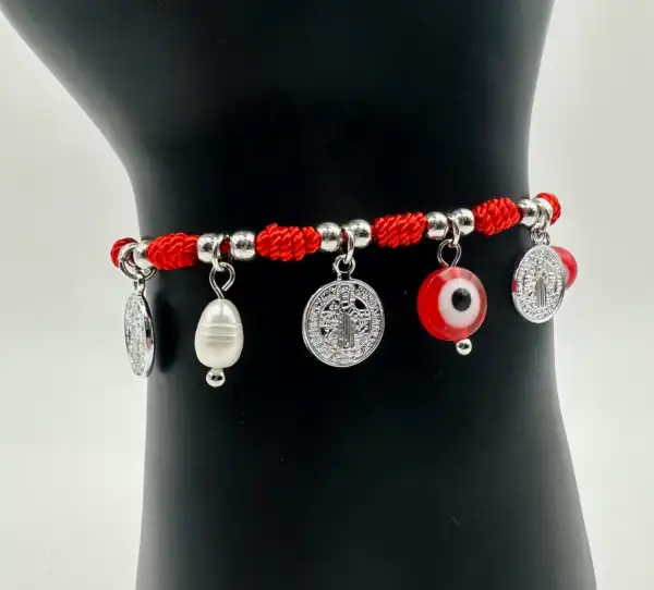 Pulsera 7 Nudos San Benito Plateada
