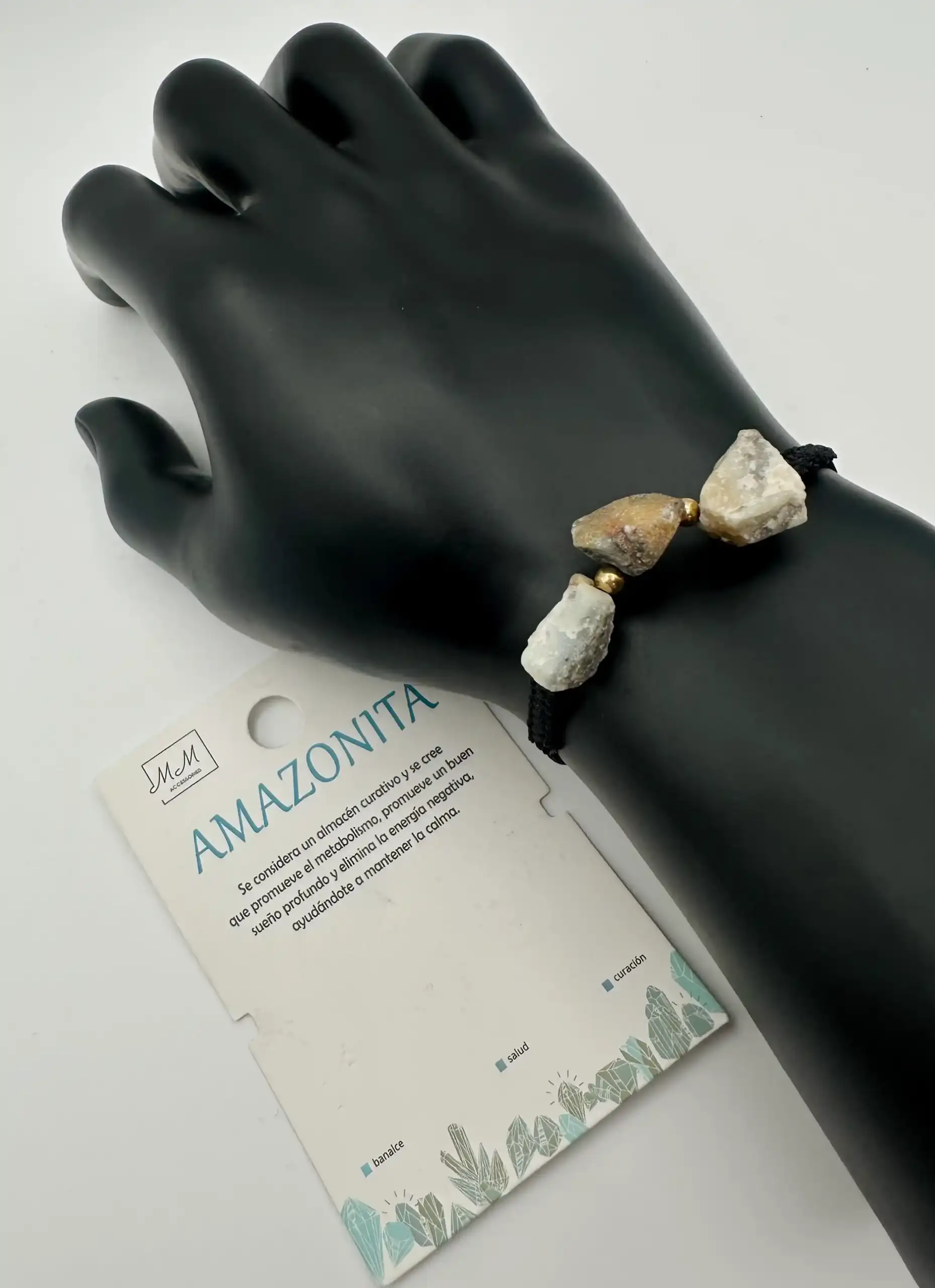 Pulsera Mineral Amazonita Cuerda