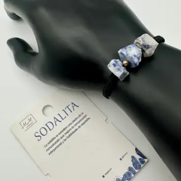 Pulsera Mineral Sodalita Cuerda