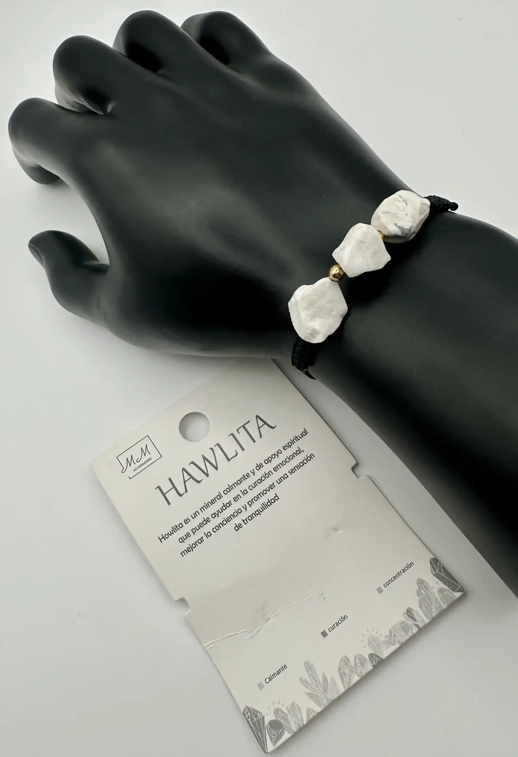 Pulsera Mineral Hawlita Cuerda