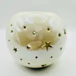 Quemador Redondo Estrellas Blanco Perlado
