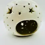 Quemador Redondo Estrellas Blanco Perlado - Imagen 2