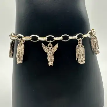 Pulsera 7 Arcangeles Plata De Ley