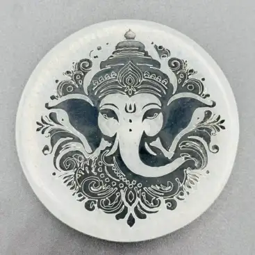 Placa Selenita Ganesha Cara