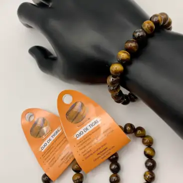 Pulsera De Ojo De Tigre Hombre 10mm