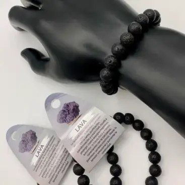 Pulsera Mineral Lava Hombre