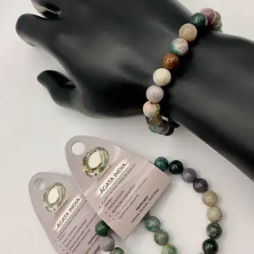 Pulsera Mineral Agata India Hombre