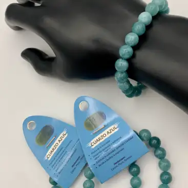 Pulsera Mineral Cuarzo Azul Hombre