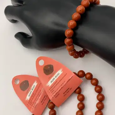 Pulsera Mineral Jaspe Rojo Hombre
