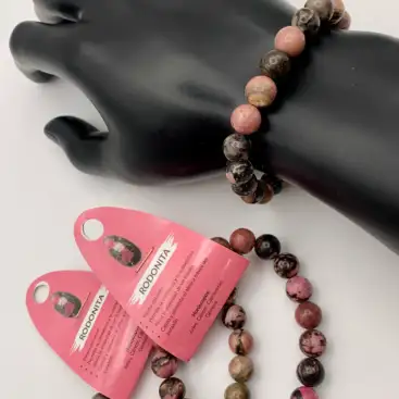 Pulsera Mineral Rodonita Hombre