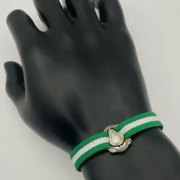 Pulsera Virgen Del Rocio Tela Elastica Verde Y Blando