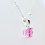 Colgante Cuarzo Rosa Facetado Plata De Ley